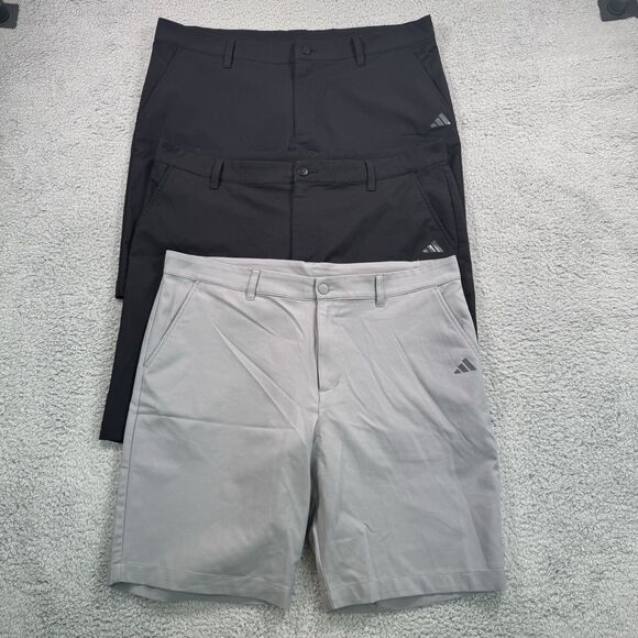 Adidas Shorts Mens 38 Grey Black Performance Stretch Tech Golf Lot Of 3 - Picture 1 of 11